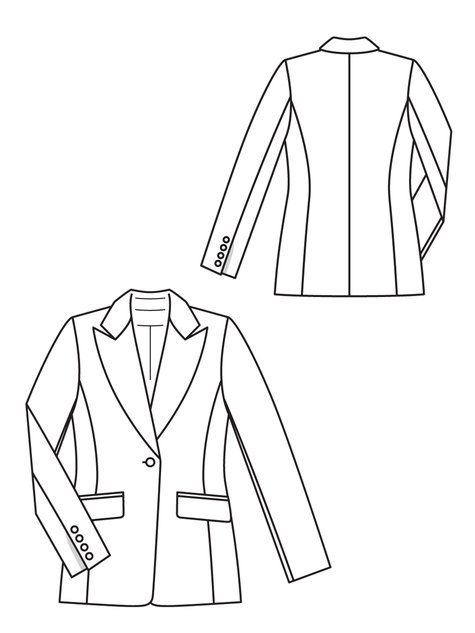 THE WOMEN'S 3 PANEL TAILORED JKT BLOCK- V#2- bust dart w/pkt slash